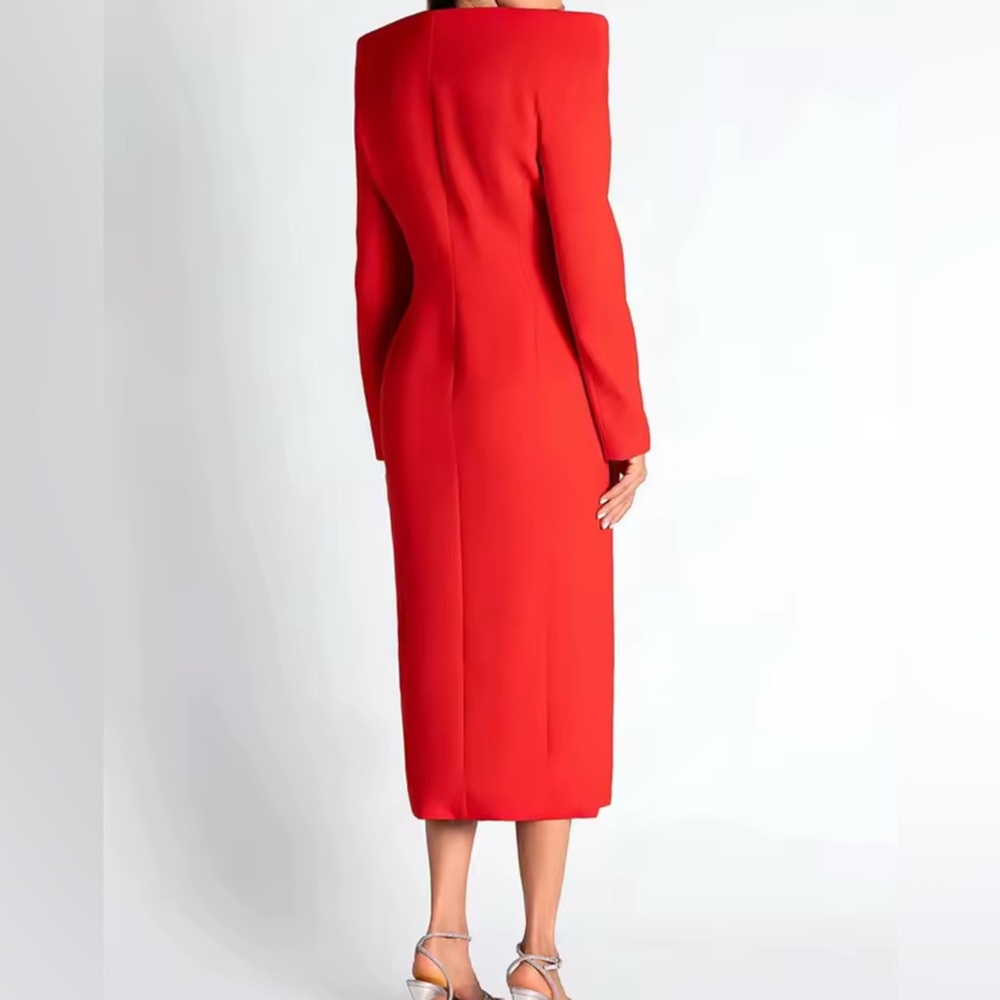 NEW $385 Audrey Couture Red Double-Breasted Coat - Picture 7 of 12